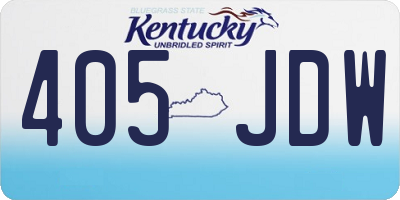 KY license plate 405JDW