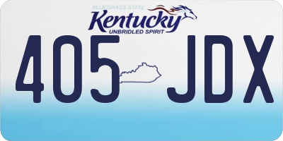 KY license plate 405JDX