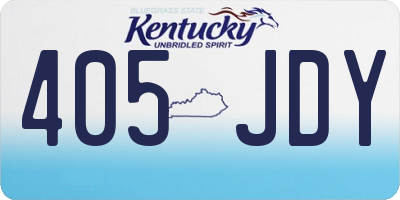 KY license plate 405JDY