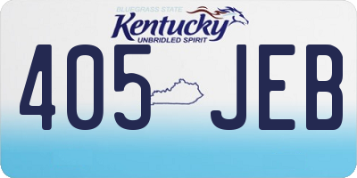 KY license plate 405JEB