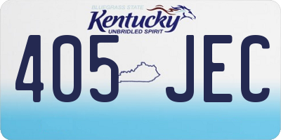 KY license plate 405JEC