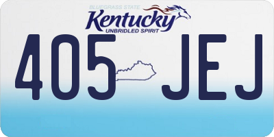 KY license plate 405JEJ