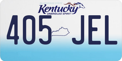 KY license plate 405JEL