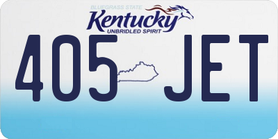 KY license plate 405JET