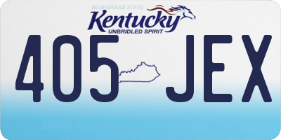 KY license plate 405JEX