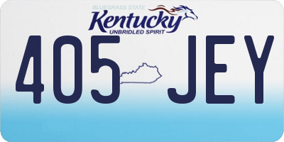 KY license plate 405JEY