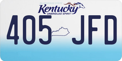 KY license plate 405JFD