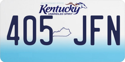 KY license plate 405JFN