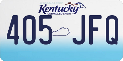 KY license plate 405JFQ