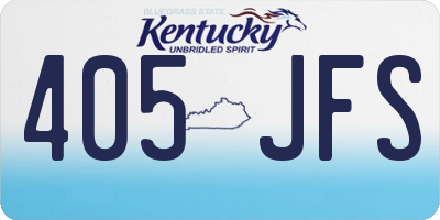 KY license plate 405JFS