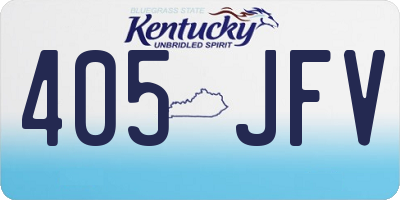 KY license plate 405JFV