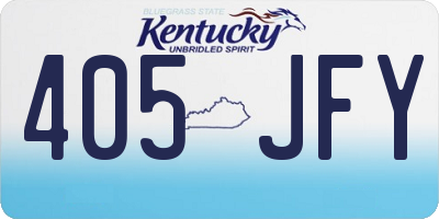 KY license plate 405JFY