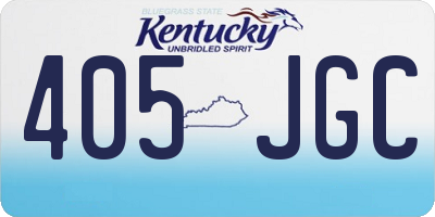 KY license plate 405JGC