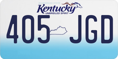 KY license plate 405JGD