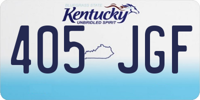 KY license plate 405JGF