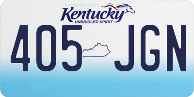 KY license plate 405JGN