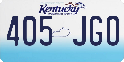 KY license plate 405JGO