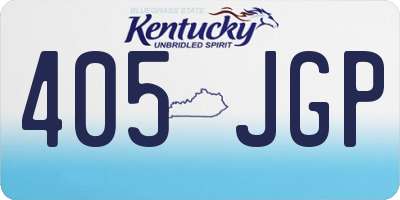 KY license plate 405JGP