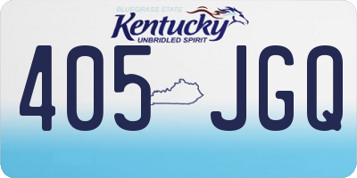 KY license plate 405JGQ