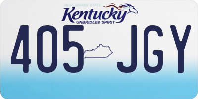 KY license plate 405JGY