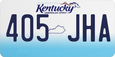KY license plate 405JHA