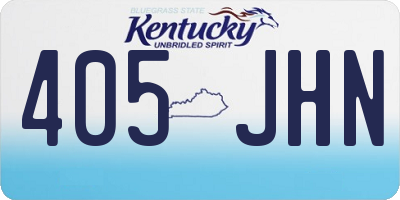 KY license plate 405JHN