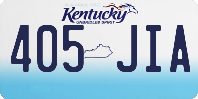 KY license plate 405JIA