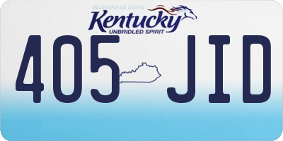 KY license plate 405JID