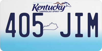KY license plate 405JIM