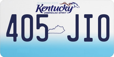 KY license plate 405JIO