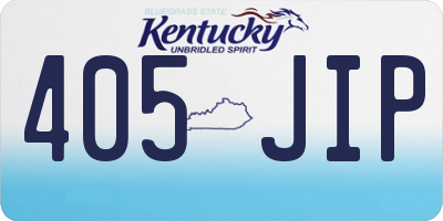 KY license plate 405JIP