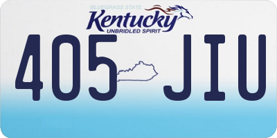 KY license plate 405JIU