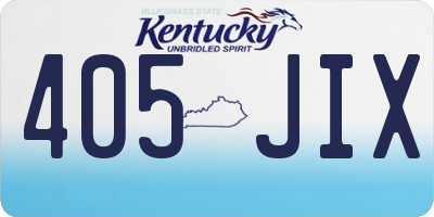 KY license plate 405JIX