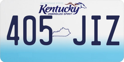 KY license plate 405JIZ