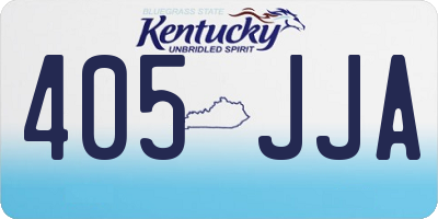 KY license plate 405JJA