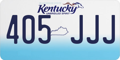 KY license plate 405JJJ