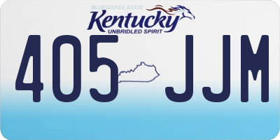 KY license plate 405JJM