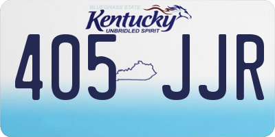 KY license plate 405JJR
