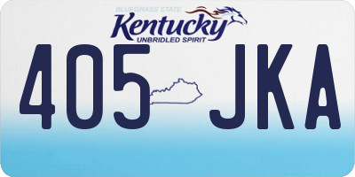 KY license plate 405JKA