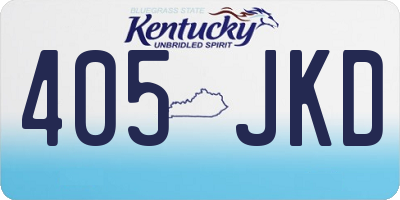 KY license plate 405JKD