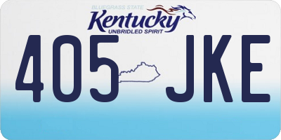 KY license plate 405JKE