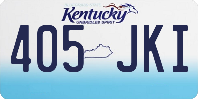 KY license plate 405JKI
