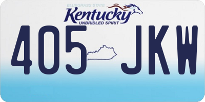 KY license plate 405JKW