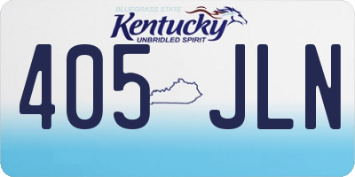 KY license plate 405JLN