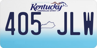 KY license plate 405JLW