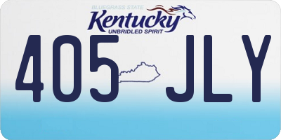 KY license plate 405JLY