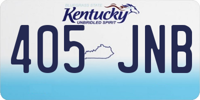 KY license plate 405JNB