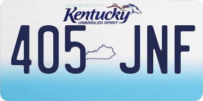 KY license plate 405JNF