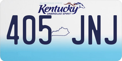KY license plate 405JNJ