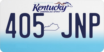 KY license plate 405JNP